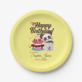Plato De Papel Cumpleaños feliz, mi bebé - Foto/nombre del Person