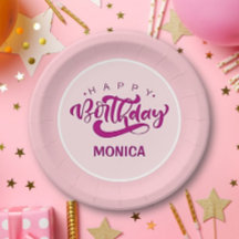 Cumpleaños Feliz Rosa Personalizado