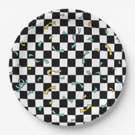 Plato De Papel Cumpleaños Fiesta de Retro