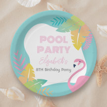 Cumpleaños Fiesta Tropical de Piscina Flamingo Ros