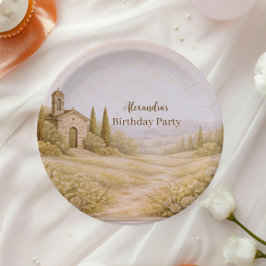 Plato De Papel Cumpleaños Floral Campestre Romántico