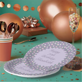 Plato De Papel Cumpleaños Floral Púrpura