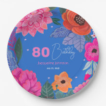 Cumpleaños Flores Silvestres Brillantes Rosa Azul