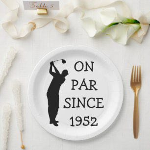 Plato De Papel Cumpleaños Golfer Funny 70th happy Dad Par