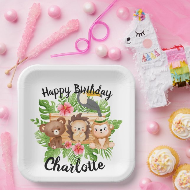 Plato De Papel Cumpleaños Infantil Bosque Niños Bebés Preescolar (Fiesta)
