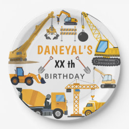 Plato De Papel Cumpleaños infantil de construcción moderna
