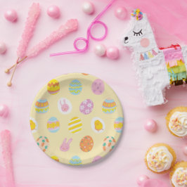 Plato De Papel Cumpleaños infantil patrón de huevo de acuarela li