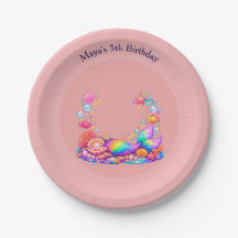 Cumpleaños infantil personalizado de sirena bajo e