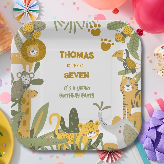 Plato De Papel Cumpleaños infantil safari salvaje (Subido por el creador)