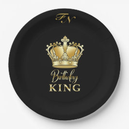 Plato De Papel Cumpleaños King Gold Crown Royal Monogram Luxury