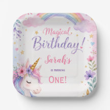 Cumpleaños Mágico Unicornio Acuarela