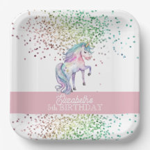 Cumpleaños Mágico Unicornio Arcoíris Brillante Fem