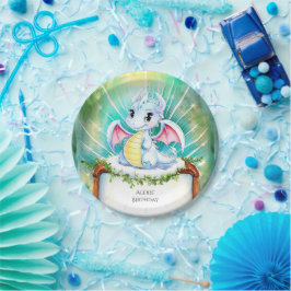 Plato De Papel Cumpleaños místico del Dragón Cuto