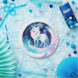 Plato De Papel Cumpleaños moderno de Fox Woodland