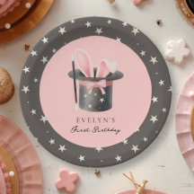 Cumpleaños número 1 Niñas Sombrero de Magia Rosa F