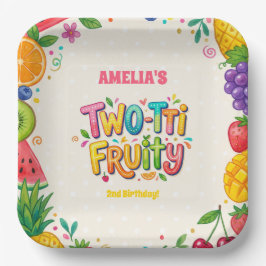 Plato De Papel Cumpleaños número 2 de Two-tti Fruity