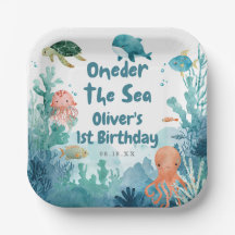 Cumpleaños número uno Oneder bajo el mar Acuarela