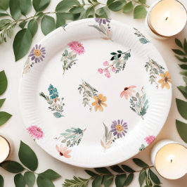Plato De Papel Cumpleaños o Fiesta de Little Wildflower