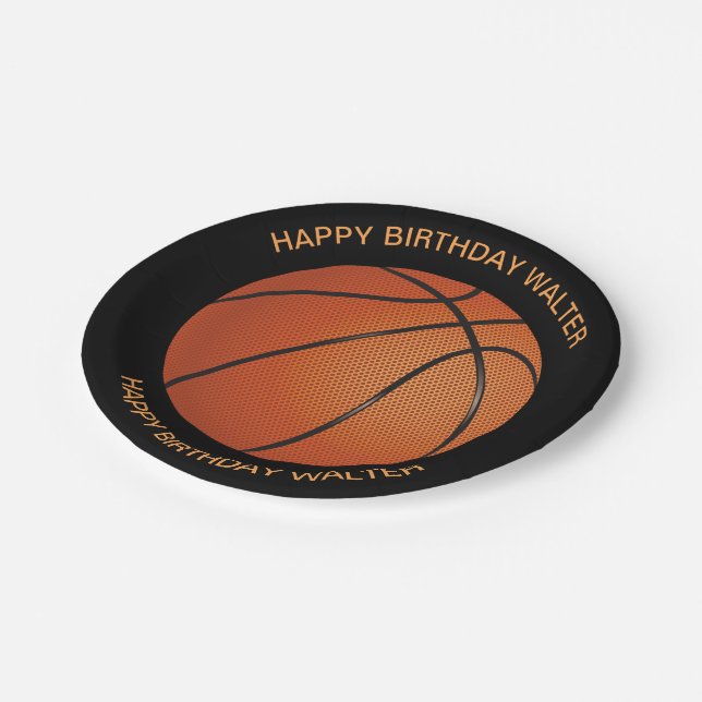 Plato De Papel Cumpleaños para hombre del baloncesto de la (Angular)