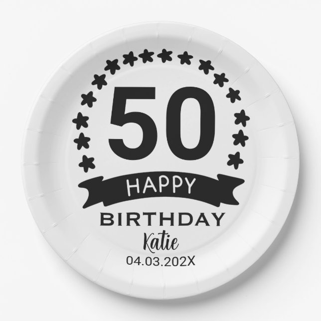 Plato De Papel Cumpleaños Personalizado (Anverso)