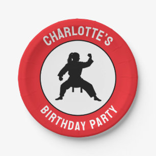 Plato De Papel Cumpleaños personalizado de Karate / Taekwondo / j