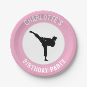 Plato De Papel Cumpleaños personalizado de Karate / Taekwondo / j