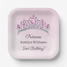 Cumpleaños personalizado de princesa acuarela rosa