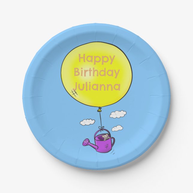 Plato De Papel Cumpleaños personalizado del personalizado del rat (Anverso)
