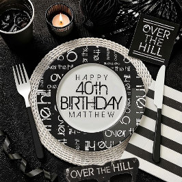 Plato De Papel Cumpleaños Personalizado Edad y Nombre Sobre la Co