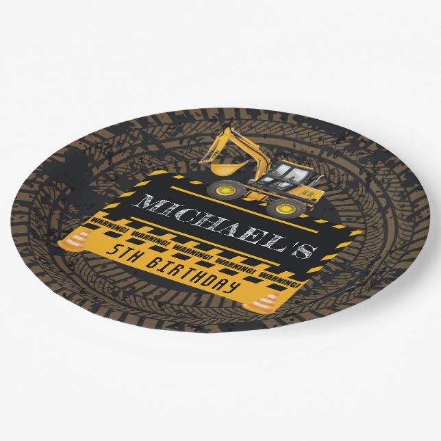 Plato De Papel Cumpleaños Personalizado En Construcción (Angular)