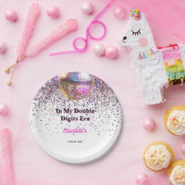 Plato De Papel Cumpleaños Pink Disco Trendy En Mi Era De Doble Dí