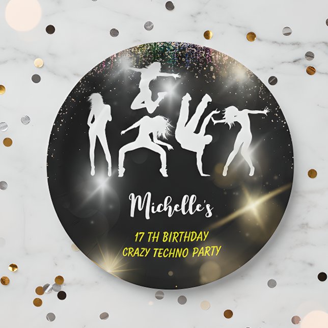 Plato De Papel Cumpleaños psicodélico tecno disco loco (Subido por el creador)