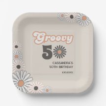 Cumpleaños Retro Daisy Boho Terracotta Natural 50