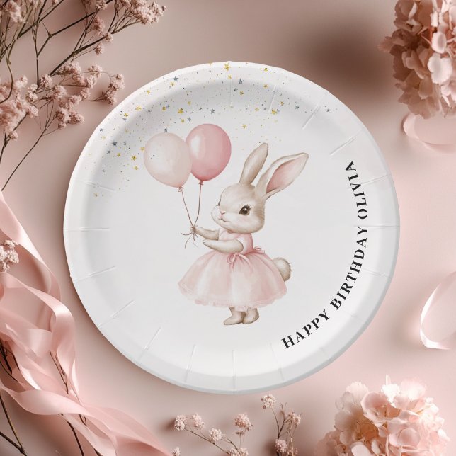 Plato De Papel Cumpleaños rosa Bunny Pastel | Cuto Fiesta Tablewa (Subido por el creador)