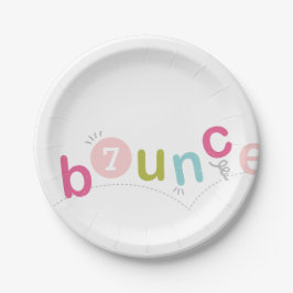 Plato De Papel Cumpleaños Rosa de Bounce Girls