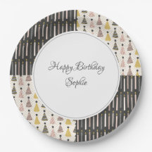 Cumpleaños rosa y gris personalizado