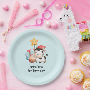 Plato De Papel Cumpleaños sonriente, dulce y adorable