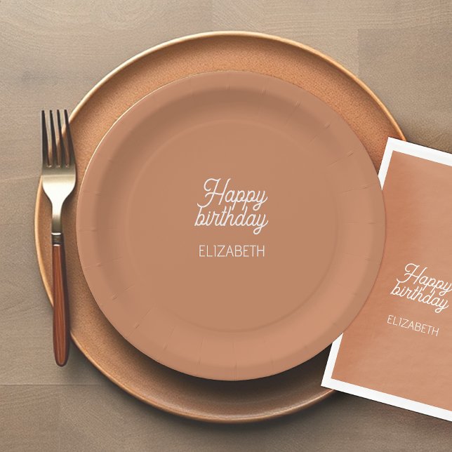 Plato De Papel Cumpleaños suave de chocolate marrón (Subido por el creador)