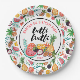 Plato De Papel Cumpleaños | Tutti Frutti | Placa Fiesta de papel