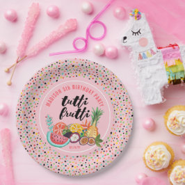 Plato De Papel Cumpleaños | Tutti Frutti | Placa Fiesta de papel