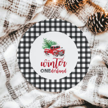 Cumpleaños uno de Winter Onederland Camión Rojo