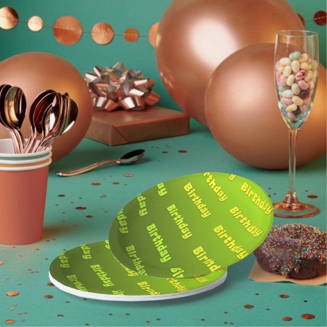 Plato De Papel Cumpleaños (verde) (Multi)