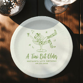 Plato De Papel Cumpleaños verde un poquito mayor caprichoso
