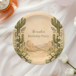 Plato De Papel Cumpleaños Vintage Desert Botanicals