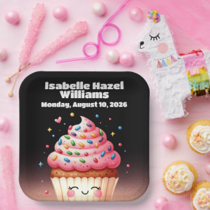 Plato De Papel Cupakes Cupakes Cute L'il Sprinkles Baby Shower