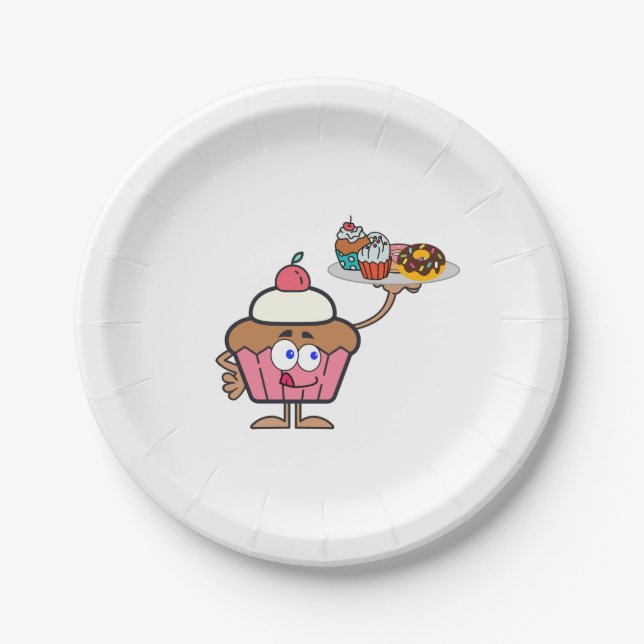 Plato De Papel Cupcake Sweets Tu Día (Anverso)