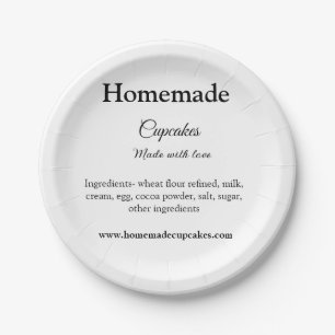Plato De Papel Cupcakes caseros hechos con amor agregar texto sit