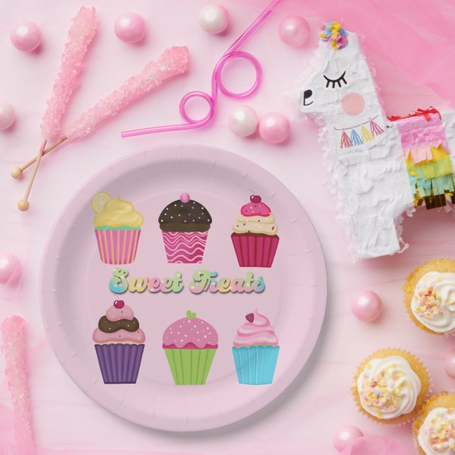 Plato De Papel Cupcakes Sweet Treats (Fiesta)