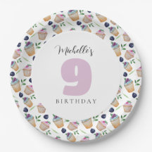 Cupcakes Y Frutas Acuarela Monogramada