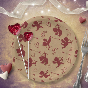 Plato De Papel Cupids Arrows and Hearts ID630